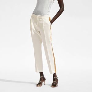 Zara Pants - Zara white/creme trousers with tan stripe Zara Pants - Zara white/creme trousers with tan stripe
